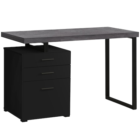 Monarch Specialties Computer Desk, Home Office, Laptop, Left, Right Set-up, Storage Drawers, 48"L, Work, Metal, Black I 7411